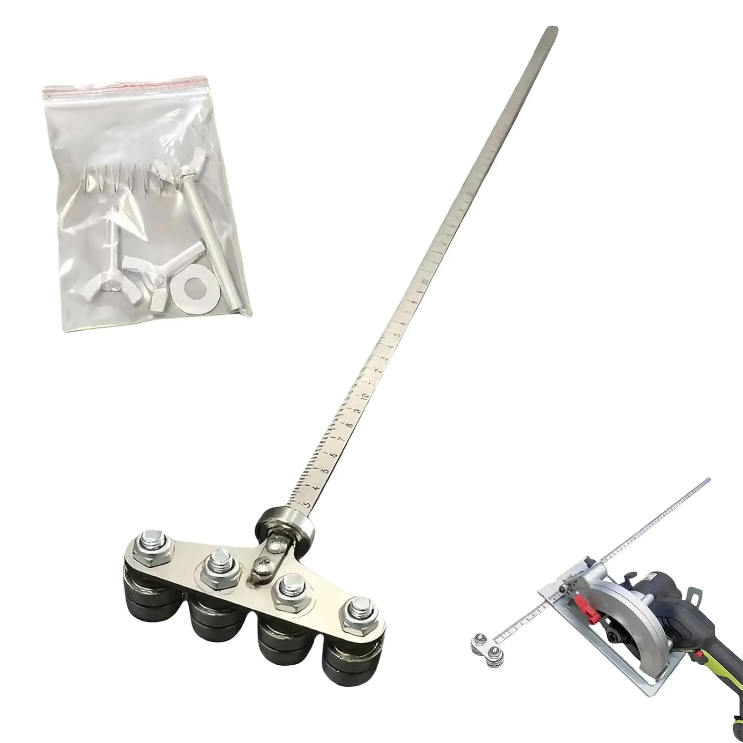 Positioning Calipers for Precise Measurements & Easy Wood Cutting, Stainless Steel Adjustable Caliper Guide Rail, Precision Cutting Guide for Circular Saws