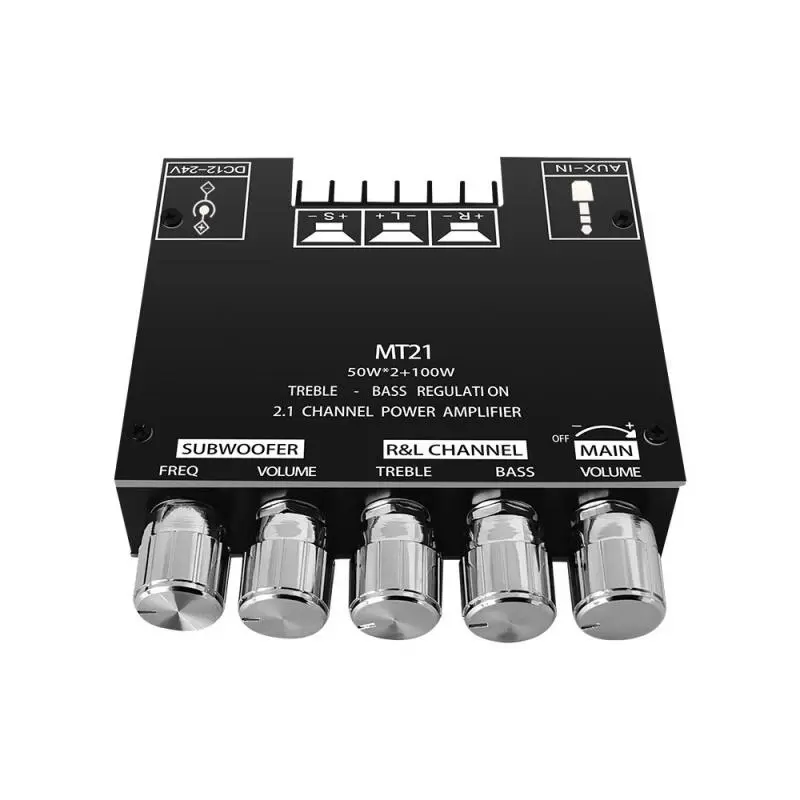2.1-channel audio receiver power amplifier module, 2.1-channel Bluetooth-compatible audio amplifier module, 50W*2+100W BT amplifier module, Stereo Subwoofer Amplifier, Compact Home Amplifier
