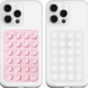 Silicone Phone Sticky Grip, 2PCS Suction Phone Case Mount for iPhone and Android, Hands-Free Cell Phone Grip, Mobile Mirror Holder for Selfies and Videos, Smartphone Suction Cup, Smartphone Holder Stand, Smartphone Accessories