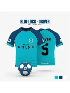 Blue Lock Manshine City Anime Cosplay Sportswear Breathable Sweat Absorbing Men's and Women's Same Style Summer Short sleeved T-shirt