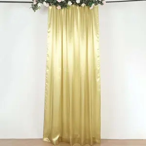 8ftx10ft Champagne Satin Event Curtain Drapes, Backdrop Event Panel