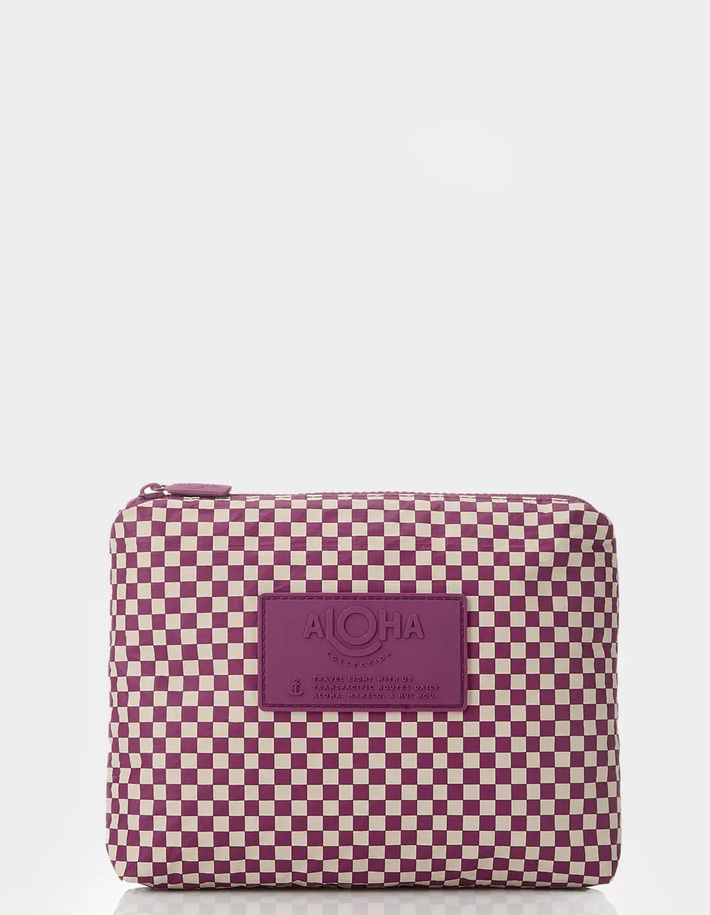 ALOHA  Womens Collection Tiny Check Small Pouch, Plum