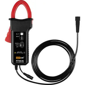 PINTECH AC/DC Current Probe Oscilloscope Probe 1400A, 150kHz, 1mV/10mA, Current Clamp Meter with BNC Connector, PT740-3A