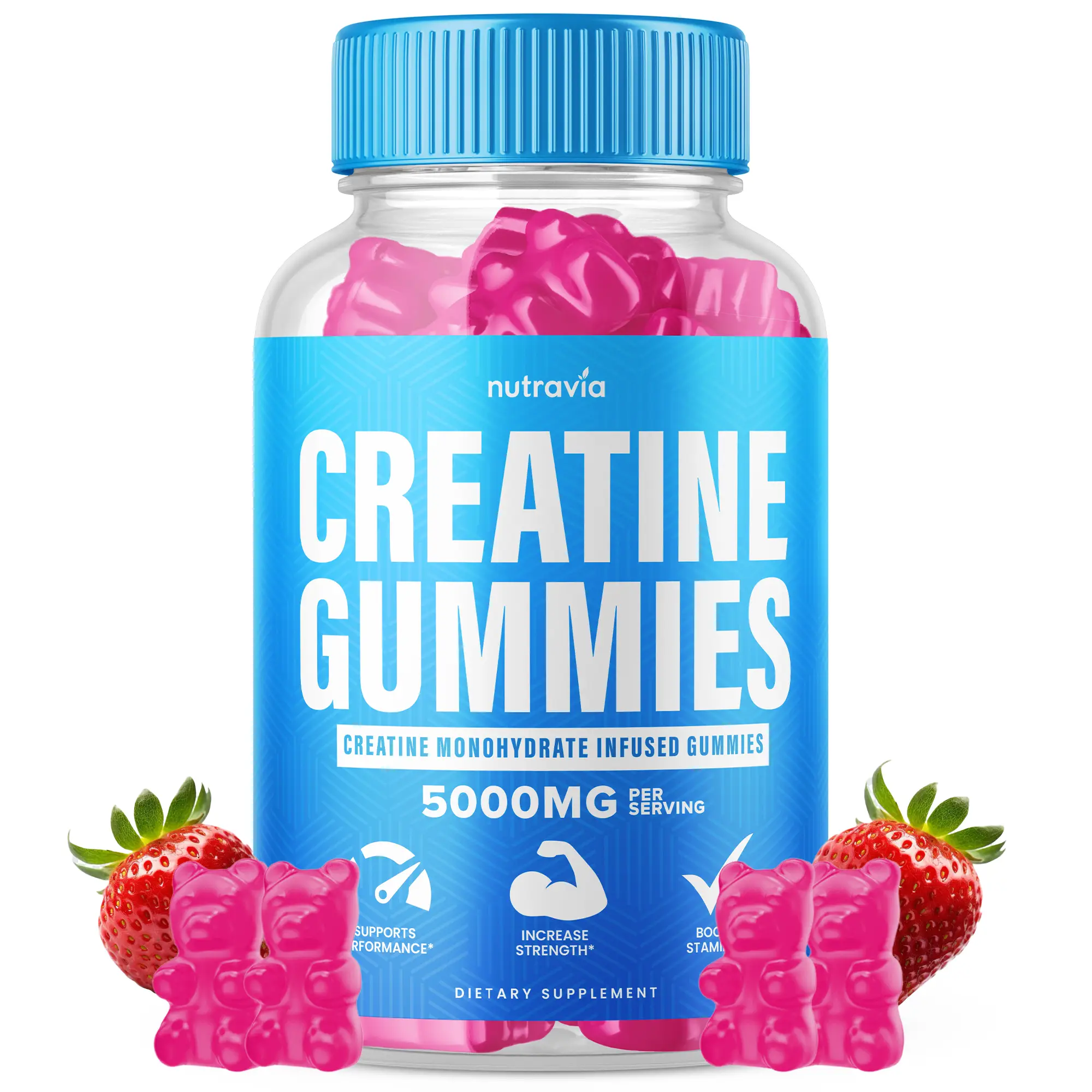 Creatine Gummies Infused with 5g Creatine Monohydrate, Muscle Instantized Creati...