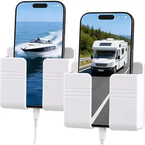 RV Accessories: Boat Accessories & Camper Accessory - Wall Phone Holder for Dorm Room & Apartment Essentials - Travel Trailer & RV Essentials for Inside and Pontoon Boat Accessory(2Pcs-White)