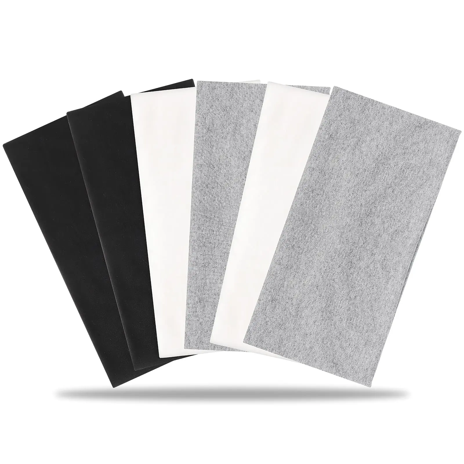 6 Pack Wide Headbands for Women, Cotton Stretchy Headband for Women Non Slip Sports Head Bands for Women's Hair