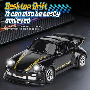 1:64 Scale Mini RC Car - 4WD High Speed Remote Control Drift Car with LED Lights, Micro Desktop Racing Car Toy, Small Electric Gift for Kids & Adults Ages 8+ luxury