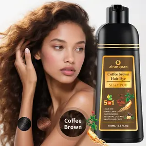 5-in-1 Coffee brown Dye Shampoo | He Shou Wu + Polygonum Multiflorum | Gentle on Scalp | Gray Coverage | 500ml