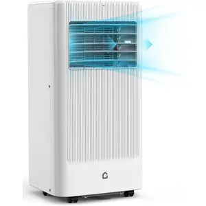 White 8000 BTU Portable Air Conditioner  3 in 1 Portable Air Conditioner for Rooms with Dehumidifier and Fan  Room Air Conditioner Cools 350 Square Feet  Remote Control  Auto Oscillating