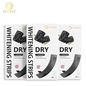 ICESEE 3-piece bamboo charcoal whitening tooth strips are suitable for sensitive teeth, used with dry adhesive strips, gentle and easy to use, available in multi-packs – a must-have for dates!