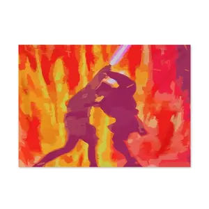 Anakin and Obi-Wan Duel Rectangular Tapestry, Durable Interior Home Decor Supplies, Lightweight Cool Room Decor for Bedroom, Gentle-Wash Man Cave Wall Flag