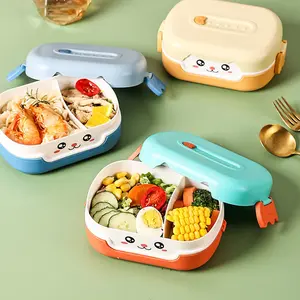 1PC Cute Cartoon Lunch Box Teenegers Gift Durable Bento Box Plastic Lunch Box Office Worker Lunch Box for School, Tourism