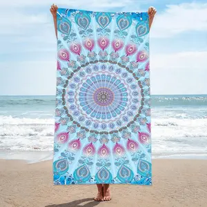 1-Pack Large Mandala Beach Towel Suitable for Swimming, Surfing & Yoga - Quick-Dry Microfiber with Sand-Resistant & UV, Lightweight Summer Pool Towel for &, Mandala for Yoga (Machine Washable)
