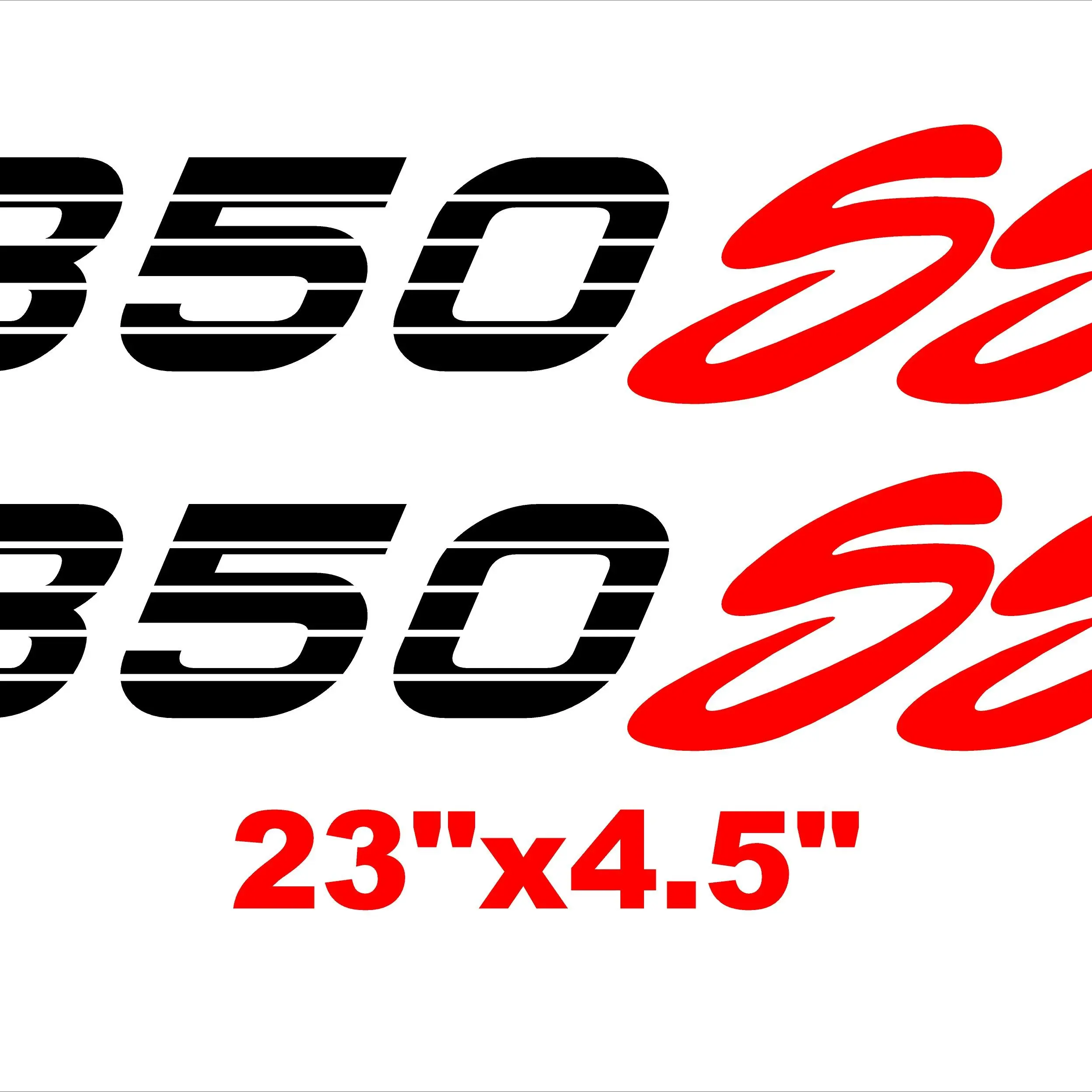 350 SS Side Bed Decal for Chevy Trucks kit of Red and Black Gloss Stickers