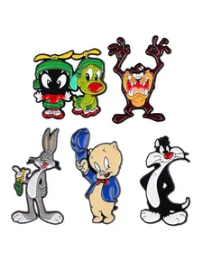 5pcs/set Classic Cartoon Movie Enamel Badges, Animal Design Pins, Pin Included, Fashion Hat Backpack Accessories, Perfect Gift for All Seasons