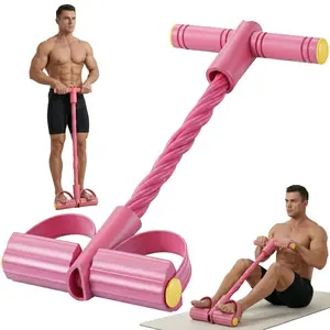 Upgraded 10-Tube Pedal Resistance Band - Professional Multi-functional Home Gym Fitness Trainer for Full Body Workout, Core Training, Sit-ups & Yoga - High Elastic Tensile Rope Exercise Equipment for Women & Men - Durable Portable Tummy Trimmer Gear