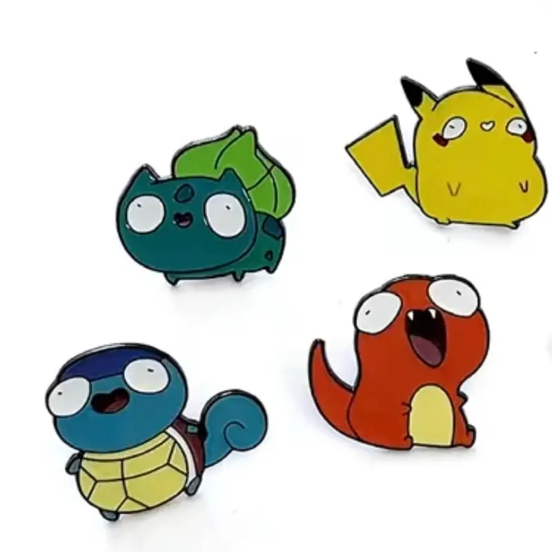 Starters Pokemon Enamel Pins Funko Edition (4 Pieces Set) - Charmander Squirtle Pikachu Bulbasaur
