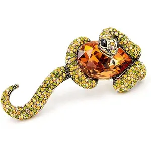 X-BR33 Animal Enamel Pins Large Snake and Stone Lapel Brooches Women And Men Unisex Fun Snake Brooches Badge Punk Couple Series Jewelry Coat Accessories Gift