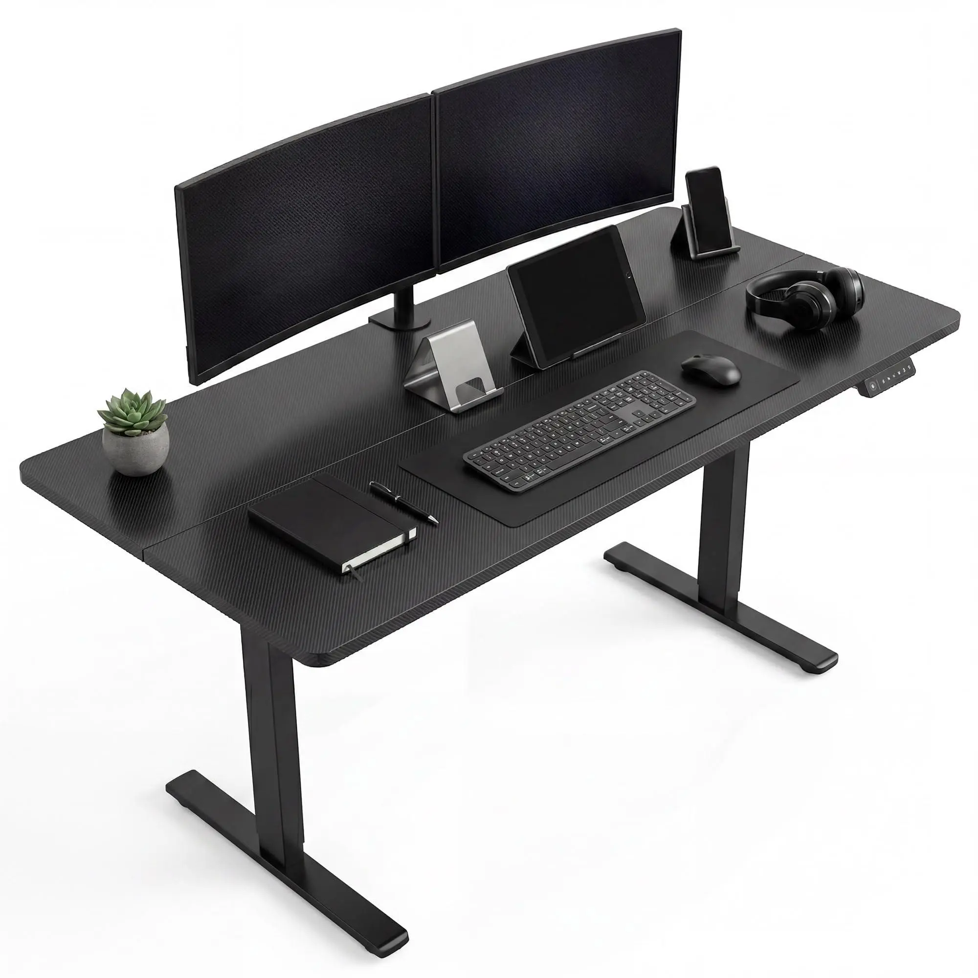 GAOMON 47" x 24" Electric Height‑Adjustable Standing Desk, 220 LBS Capacity Home Office Sit‑Stand Desk with 4‑Memory LED Control Panel, Anti‑Collision Quiet Motor T‑Shape Steel Frame Computer Workstation