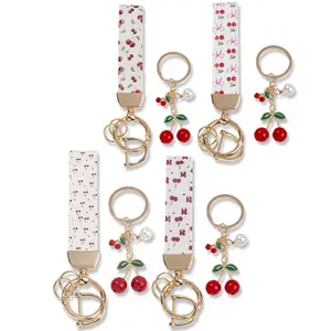 Cherry Leather Car Keychain with Cute Cherry Charm, Durable Multifunctional Fashion Backpack Keyring, Perfect Valentine's Gift for Girlfriend, Fashionable Keychain, Cute Keychains, Keychain Pendant