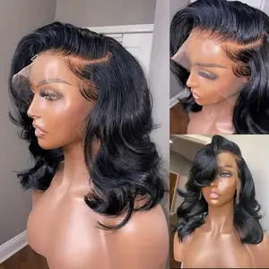 Short curly wig, long wavy hair wig with front lace