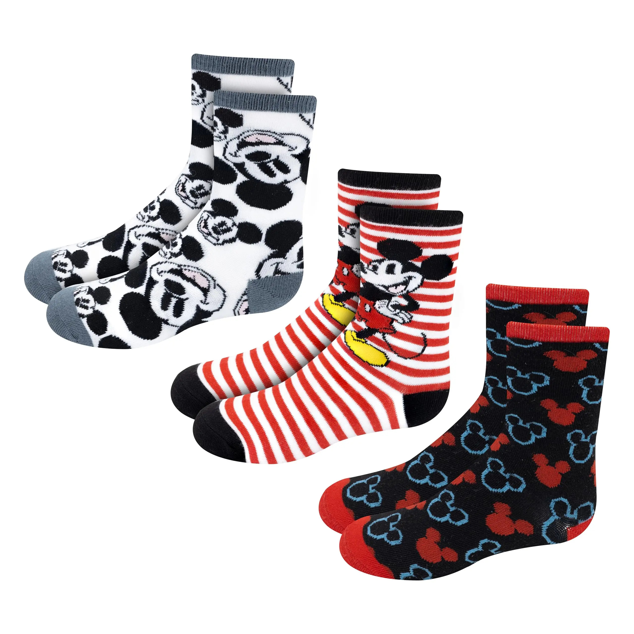Disney Boys Socks - 10 Pack Crew Socks with Arch Support Featuring Cars, Toy Story, and Mickey Mouse Designs for Ages 7-13, School Days, Character Designs, Perfect Gift, Beloved Characters, Cars Character Graphic Calf Socks