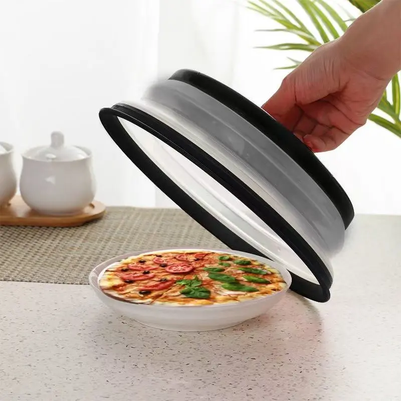 Foldable Microwave Food Cover, 10.5 Inch Round with Handle, Steam Vent Design, Ideal for Fruits & Vegetables, Easy Heating Solution, Kitchen Utensils Gadgets
