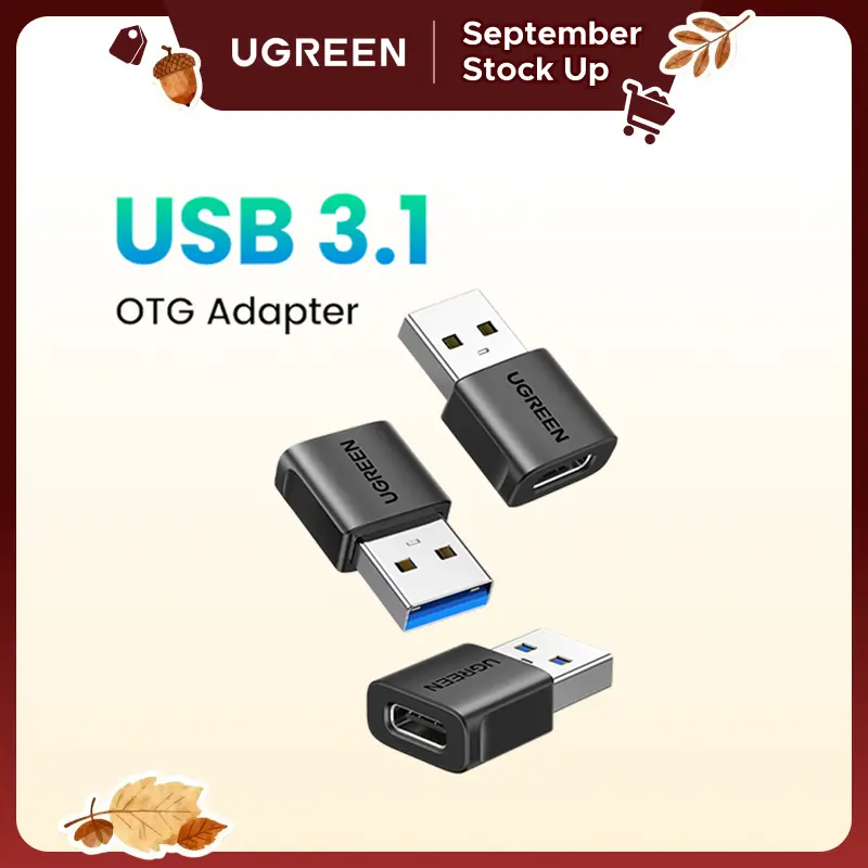 UGREEN USB-A to USB-C Adapter (2/3 Multiple Packs) - 10Gbps Female Connector, 24 Months Support, Data Speed Boost, Mobile Charging Cable Compatibility, Cordless Ready,for iPhone 17-13 Plus Pro Max,iPad Air/Mini 6-7,Samsung Galaxy S24/S23,tiktokshopstockup