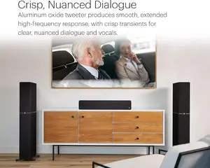 Definitive Technology Dymension DM20 Slim Center Channel Speaker, 5-Driver Array - (4) 4" Midrange Woofers & (1) 1" Tweeter, for Dymension Series Home Speakers, Immersive Home Theater Audio, Black
