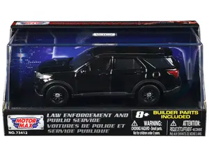 2022 Ford Police Interceptor Utility Black Unmarked "Law Enforcement & Public Service" Series 1/43 Diecast Model Car by Motormax