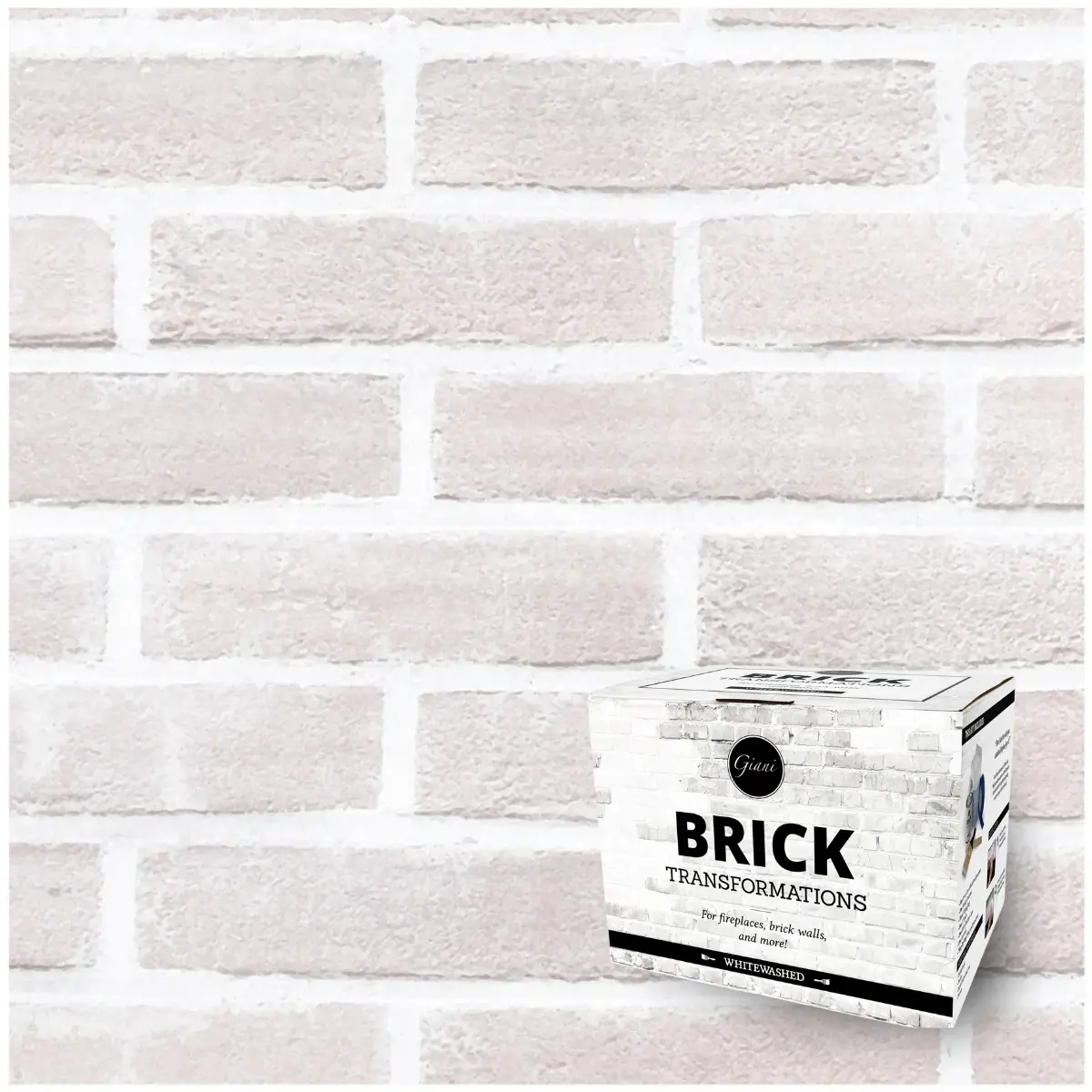 Giani Brick Transformations Whitewash Paint Kit for Fireplaces and Brick Walls