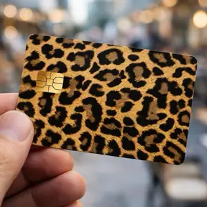 (2 Pack) Cute Y2K Leopard Print Debit Card Skin High-Quality Vinyl Scratch-Resistant Water-Resistant Everyday Accessory