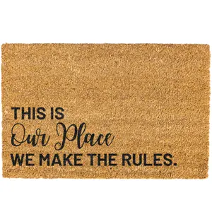 This Is Our Place doormat, We Make The Rules Door mat, Funny Doormat, Welcome Mat, Funny Door mat