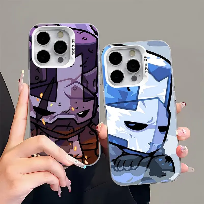 C-Castle Game C-Crashers Phone Case For iPhone 16,15,14,13,12,11,Pro,Max,Plus,Mini,XS,SE & Samsung Galaxy S25 Ultra S24 S23 S22 S21 Plus Anti Fall Gray White Matte Hard Bumper