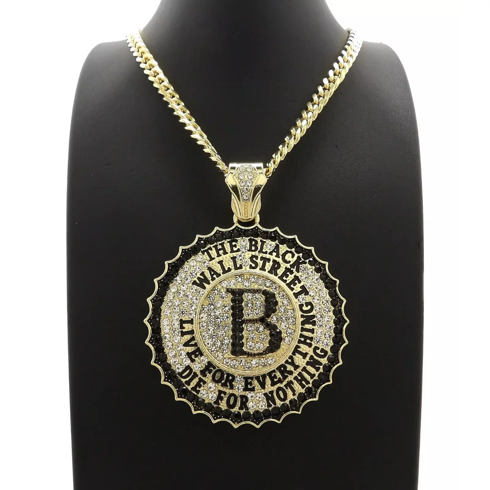 MaxBling81 Men's 3.25" Wall Street Bull Pendant on a Multi-size Miami Cuban Chain, Gold/Silver Plated Round Shape Iced Out Jewelry, Streetwear Statement, 24-36in, Daily Wear, 2.5" Wide, 3.25" Tall