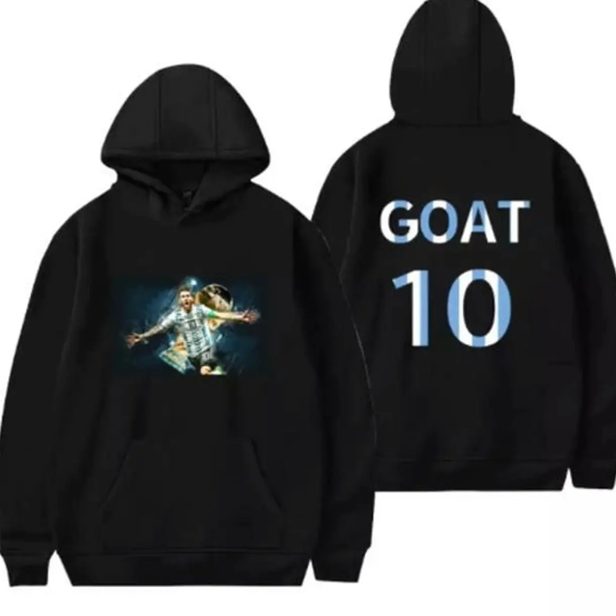 Women's Cotton Fitted Classic #Messiiiii Goat 10 Champions Argentina Sports Pullover Hoodie, Novelty Trendy Clothes, Ideal Gift, Fabric