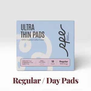 RPE Life Day/Regular Pads with Wings - 100% Organic Cotton - Ultra Thin, Absorbent and Wider Wings, Leak-Proof Protection, Large Value Pack, Black Friday Special Deal Feminine Hygiene Products Soft Hypoallergenic Sensitive
