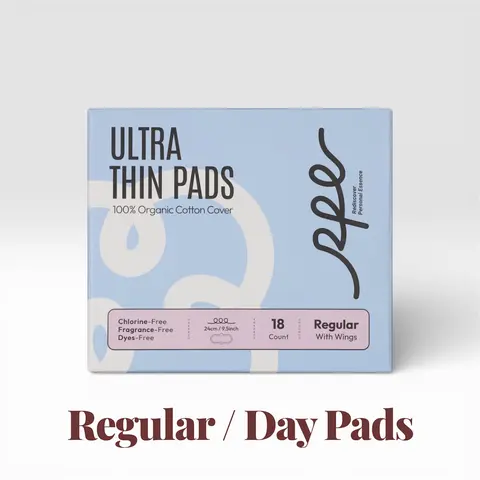 RPE Life Day/Regular Pads with Wings - 100% Organic Cotton - Ultra Thin, Absorbent and Wider Wings, Leak-Proof Protection, Large Value Pack, Black Friday Special Deal Feminine Hygiene Products Soft Hypoallergenic Sensitive