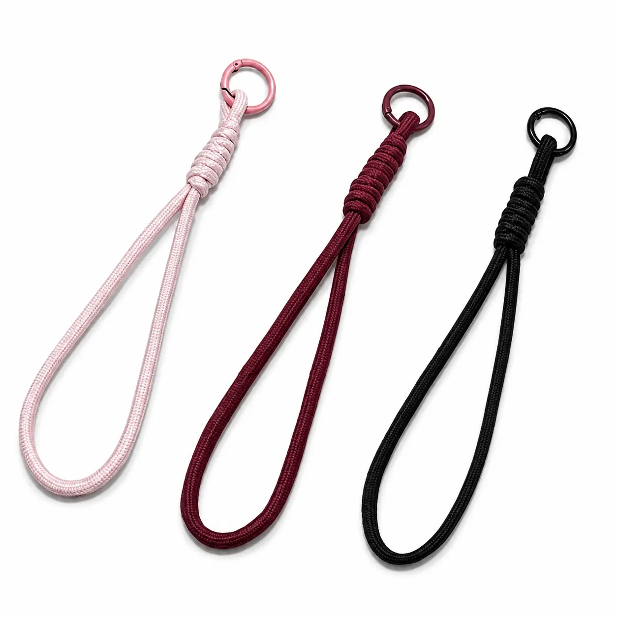 Durable Solid Color Hand-Woven Thick Paracord Mobile Wrist Lanyard Strap Keychain - Modern, Simple Phone Accessory with Comfortable Wrist Size for Daily Carry Phone Cases, Keys, Not Easy To Fray