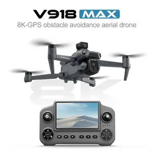 V918 MAX GPS Drone with 4.5" Screen Controller, Brushless Motor, Optical Flow Hovering, Stable FPV Transmission, Foldable RC Drone