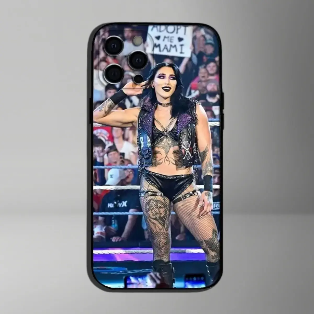 R-Rhea Ripley Colorful Smartphone Cellphone Casing Accessories, Soft Black Cover for iPhone 17 Air, 16, 15, 14, 13, 12, 11 Pro Max Plus & Other Models