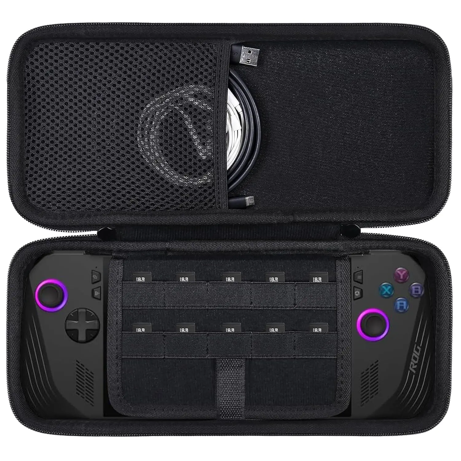 Aenllosi for ASUS ROG Xbox Ally/Xbox Ally X/ROG Ally X/Rog Ally 7 inch 120Hz Hard Case, Organizer for AMD Z2 Extreme Processor Game Console, Black (Case Only)