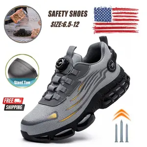 Men's Construction Site Work Safety Shoes Steel Toe Anti Smashing Anti Piercing