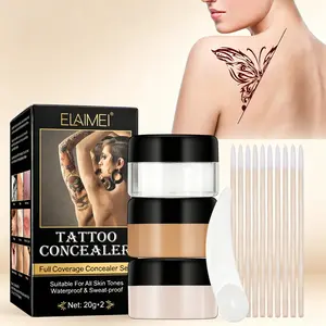 Elaimei Tattoo Concealer Cream, Super Coverage Concealer, Long-Lasting Skin Adhesion, Efficiently Covers Tattoo Marks, Natural Finish, Makeup Corrector