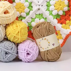 Granny Square Crochet Yarn, Crochet Yarn, Floral Pattern Crochet, DIY Crochet Supplies for Knitting, Crochet, Sewing, Home Decor, Gift Ideas