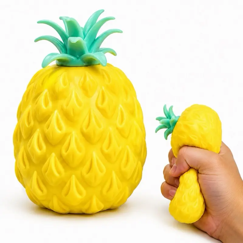 Pineapple Squishy Toy - Flour Filled squishy fidget sensory toy squeeze stretch soft yellow cheese butter jumbo squishies