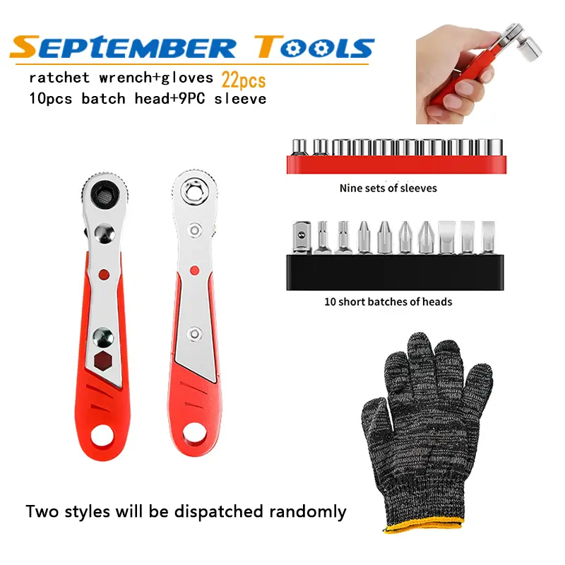 22pcs Compact Hexagon Ratchet Spanner Set - 1/4 inches Mini Hex Ratchets with Quick-Release Grip, Household Repair Handle Wrench, Ratchets+Bits, All-Season Hand Tools Kit for Repair Tasks
