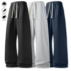 Men's Minimalist Street Style Solid Color Joggers - Soft Stretchy Drawstring Waistband, Smooth Fabric, All-Season Comfort, Suitable for Running, Gym Activities