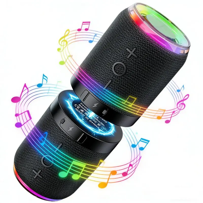 Magnetic Split Bluetooth Speakers with 360 Degree Surround Sound - 2-in-1 Portable Wireless Speaker System for Indoor and Outdoor Use - Compact Splittable Soundbar with Stable Bluetooth Connection- Lightweight Travel Speaker for Beach,and Home Parties