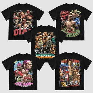 COLLECTION Vintage UFC MMA Fighting Champions Shirt, Conor McGregor Max Holloway Graphic T-Shirt, Sean OMalley Alex Pereira Nate Diaz Rap Merch, Heavyweight Cotton Oversized Streetwear, Gym Training Pump Cover, Unisex Casual Outfit, Fight Night Clothing